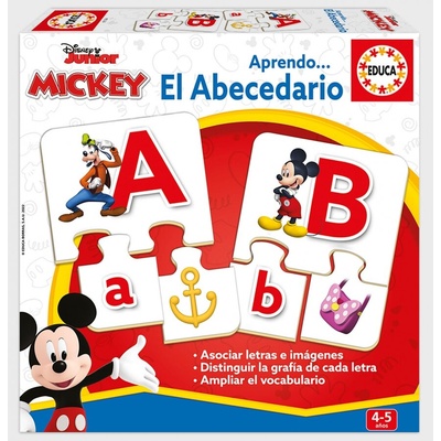 Educa Образователен пъзел, Educa, Mickey and Friends, Азбука, 81части (EDU19328)