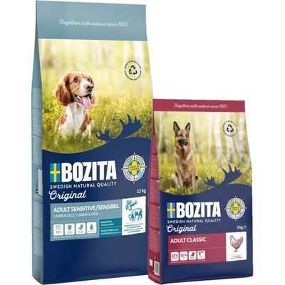BOZITA Original Sensitive Digestion 12 kg + BOZITA Original Adult Classic 3 kg