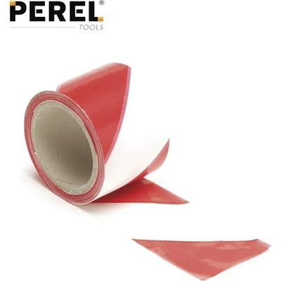 PEREL Сигнална лента - червено и бяло 100м x 80мм (PRL 1187-100)