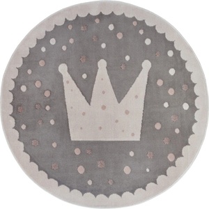 Hanse Home Сив детски килим ø 140 cm Crown - Hanse Home (105969-140)