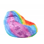 Pufrelax Пуф круша 520л. , Nirvana Gigant - Rainbow Watercolour, Водоустойчив, Перящ се калъф, Пълнеж от Полистиролни перли, принт