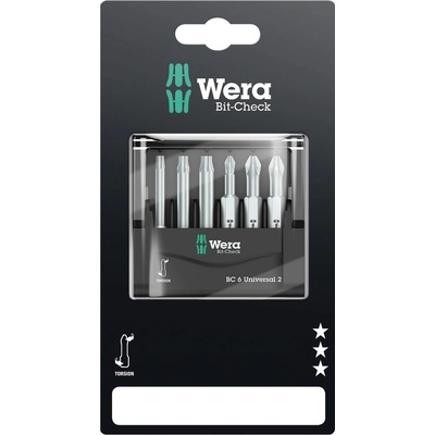 Sada bitov Wera Mini Check Phillips Pozidriv TORX, 50 mm 05073638001, 50 mm 6 dielna
