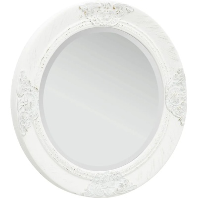 vidaXL Стенно огледало, бароков стил, 50 см, бяло (320344)