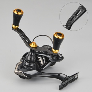 GOMEXUS Двойна ръкохватка (ноб) за дръжка GOMEXUS Carbon Black & Gold Spinning Double Handle 82mm за макари Daiwa, Shimano и други Риболовна макара