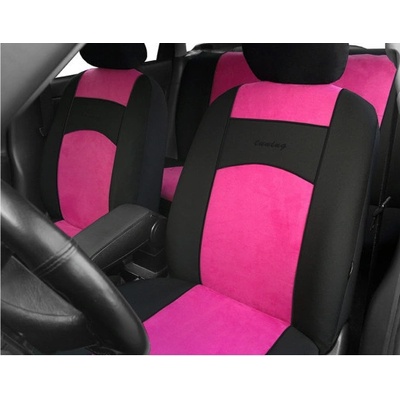 Autopoťah Pok-ter Tuning 100% ružovo-čierne velour-textil