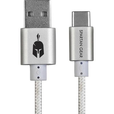 Spartan Gear Кабел Spartan Gear, от USB A(м) към USB C(м), 2m, бял