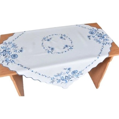 Raebel Vyšívaný modro biely obrus cm CY5898M biela Polyester 85x85 cm