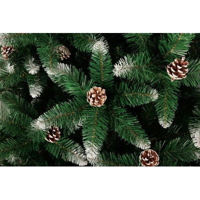 Stromček MagicHome Albero, jedľa, zasnežené konce, so šiškami, 180 cm