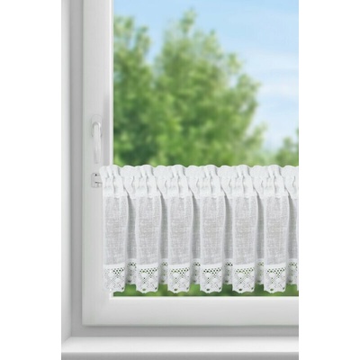 Takoy Vitrážová záclona z etamínu zdobená širokou čipkou, rustikálny štýl 150 x 30 cm-HF-372436 | 150 x 30 cm