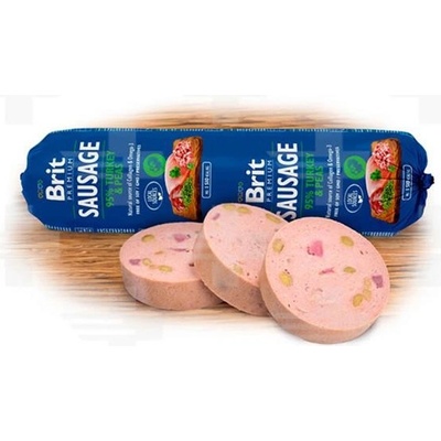 Saláma BRIT dog Turkey & Pea 800 g