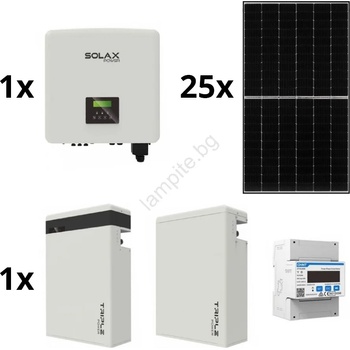 SolaX Power Соларен к-кт: SOLAX Power - 10kWp RISEN Full Black + 15kW SOLAX конвертор 3f + 11, 6 kWh батерия (SM9997-25ks)