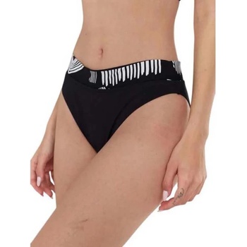 Fundango Sahara Mid Waist Full bikini bottom - Black (Black Pattern)