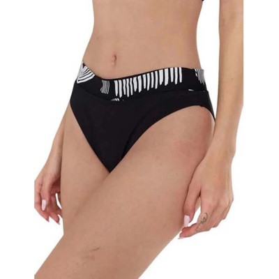 Fundango Sahara Mid Waist Full bikini bottom - Black (Black Pattern)