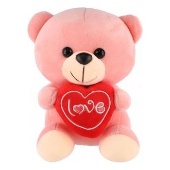 Teddies Мече, седящо със сърце плюш 19 см