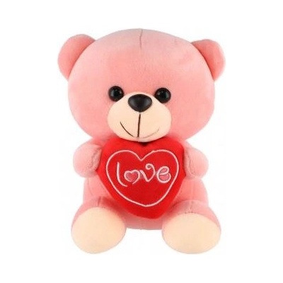 Teddies Мече, седящо със сърце плюш 19 см