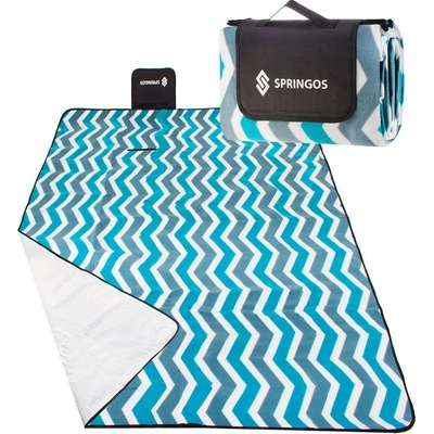 SPRINGOS Pikniková deka 220x180 cm tyrkysová OCEAN – Zboží Dáma