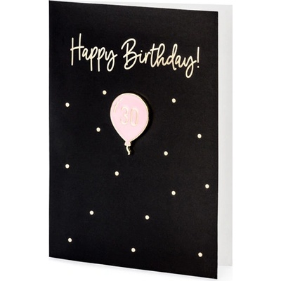 Přání Happy Birthday 30, černá barva