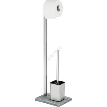 WENKO 20604100 - Четка за WC GRANIT 23x73, 5 cm неръждаема стомана/сатен/сива (WE0059)