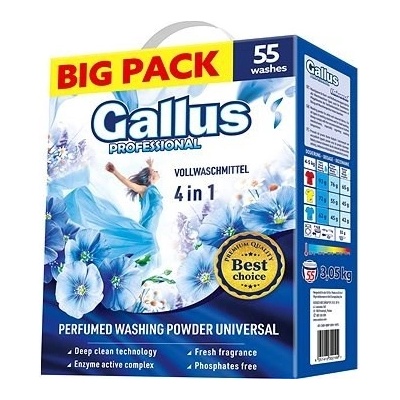 Gallus Professional 4v1 Universal prací prášek bílého a barevného prádla 55 PD