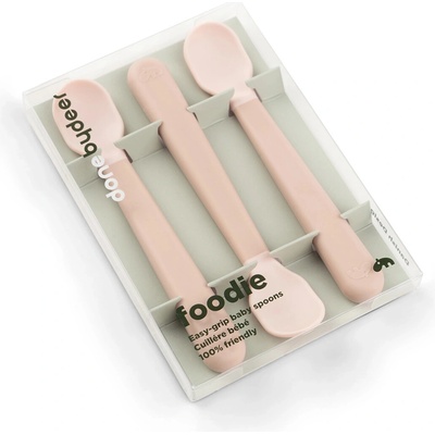 Done by Deer™ dětská lžička Foodie Easy grip 3 pack růžová