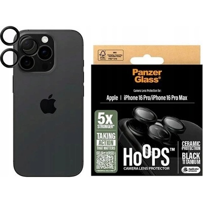 PanzerGlass tvrzené sklo HOOPS Ceramic Camera Protector černý titan Apple iPhone 16 Pro/16 Pro Max 1282 – Zboží Mobilmania