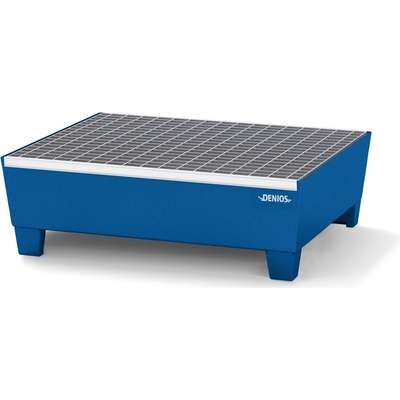 DENIOS Záchytná vaňa pre malé nádoby, oceľ, záchytný objem 65 litrov, 785 x 639 x 281 mm, mrežový rošt