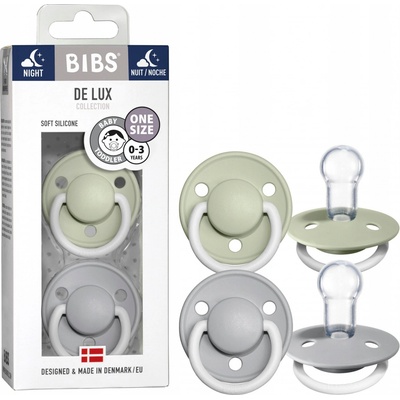 Bibs De Lux silikón 2ks Sage nočný Cloud nočný