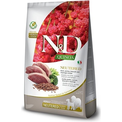 N&D Dog Quinoa GF Adult Medium & Maxi, Neutered, Duck, Broccoli & Asparagus 12 kg