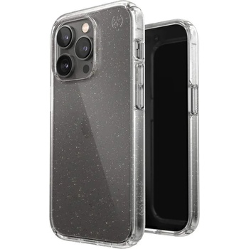 Image 1 of Speck Presidio Glitter Perfect Clear - удароустойчив хибриден кейс за iPhone 14 Pro (прозрачен)