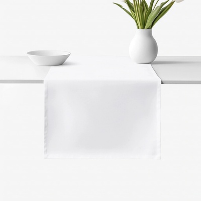 Goldea běhoun 100% bavlněný kepr bílý 50x140 cm
