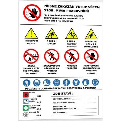 Traiva s.r.o Banner - Zemní práce bezpečnostní banner Verze: 670 x 1000 mm tl. 1 mm - Kód: 04632