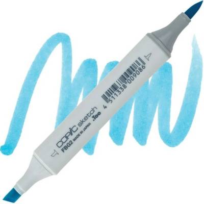 Lihová fixa COPIC Sketch oboustranná Brush & Chisel, Fluorescent dull blue green (FBG2)