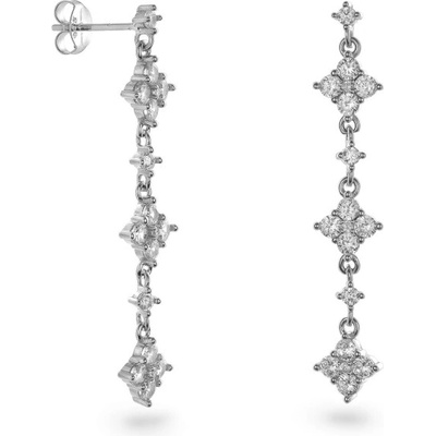 Again Jewelry Překrásné visací stříbrné náušnice s čirými zirkony AJNS0019