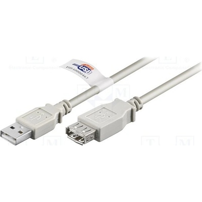 Goobay 68916 USB 2.0, USB A zásuvka, USB A vidlice, 5m, šedý