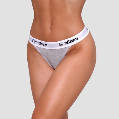 GymBeam Nohavičky Tanga 3Pack Grey