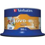 Verbatim DVD-R диск, за печат, матов, без идентификатор, 4, 7GB, 16x, на ролка, VERBATIM 43533 (43533)