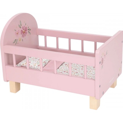 Little Dutch Postieľka pre bábiky drevená s perinkou Pink