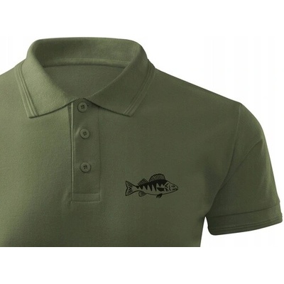 ForestMax rybárska polokošela s potlačou Okoň vz.10 krátky rukáv