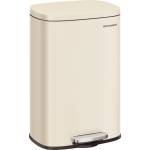 SONGMICS kitchen rubbish bin, 50 liters, waste bin, pedal bin, with lid, soft close, foot pedal, steel, inner bin, sand beige LTB050A02 (LTB050A02)