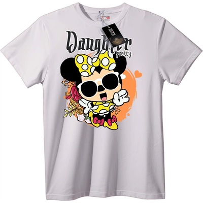 NOONEBRAND Тениска Minnie Mouse 'Дъщеря Красива' - XS, White