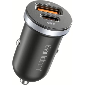 Earldom Зарядно устройство за кола Earldom ES-CC27, 30W, USB, Type-C, Черен - 40353