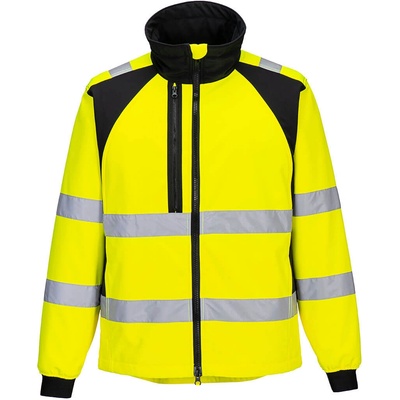 Portwest wx2 eco hi-vis cd875 / Светлоотразително софтшел еко яке - hv жълто/черно xl (cd875ybrxl)