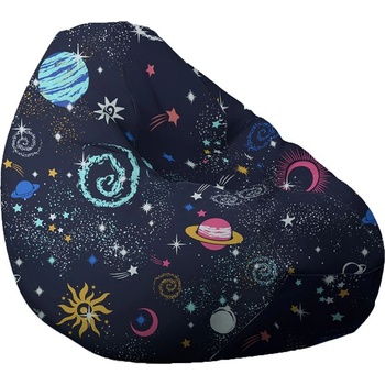 Image 1 of PUFRELAX Пуф круша, 320л. , Nirvana Grande, Constelatie, Водоустойчив, Перящ се калъф, Пълнеж от Полистиролни перли, принт, 8476 (PUF-G-NGR-TEXP-STE)