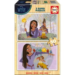 Educa Дървен пъзел 2 в 1 Educa, Wish, 2 х 50 части (EDU19739)