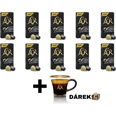 L'Or Espresso Onyx 100 hliníkových kapsulí kompatibilných s kávovary Nespresso