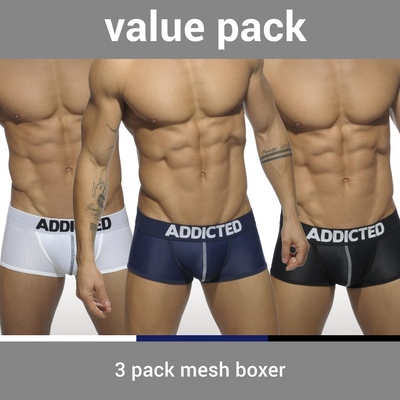 Addicted AD477P Mesh Boxer Push Up boxerky 3Pack