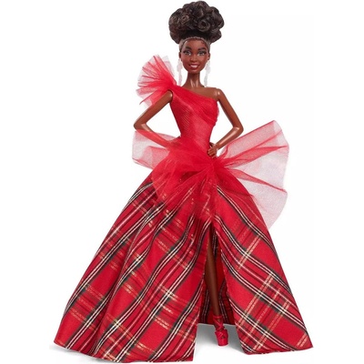 Barbie Signature 2024 Holiday Fashion Doll - Кестенява коса с карирана рокля (HRM62) (626787)
