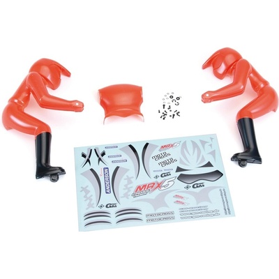 GM RACING Figurka jezdce včetně nálepek červená