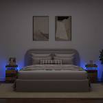 vidaXL Нощни шкафчета с LED 2 бр, 35x39x55 см, инженерно дърво (857655)