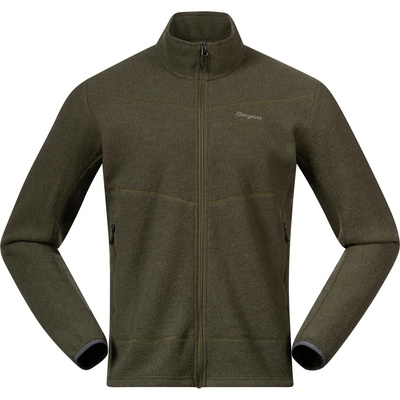 Bergans Мъжко вълнено яке Bergans Rabot Merino Fleece Midlayer Jacket Merino jacket - Dark Olive Green (005-7028-0112)